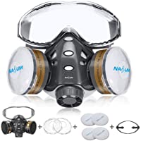 Facial Cubierta NASUM- Facial Cubierta Protectora- con Gafas Fijas - 2x Cubierta de Plástico - 4x Filtro de Algodón…